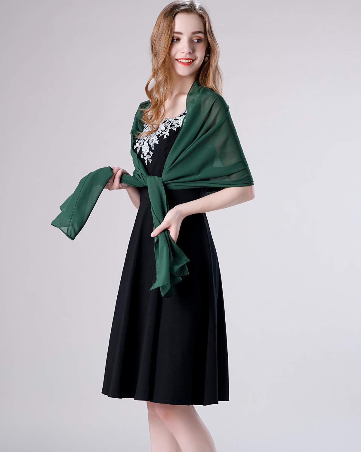 Zaewry Modeschal Damen Schal – Elegante leichte Stola, weich fließend, (1-St), ideal für Abendkleid, Hochzeit & festliche Anlässe – Bild 2 von 5