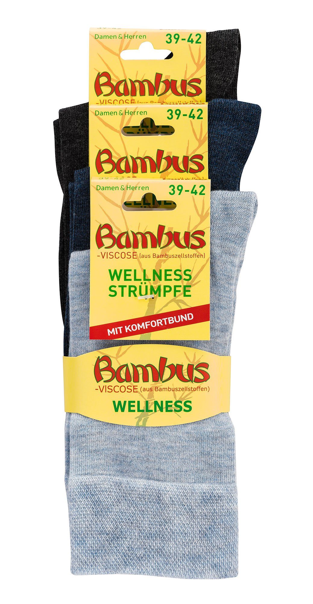 TippTexx 24 Freizeitsocken 6 Paar in Socken Antiloch-Garantie mit weiche Melange-Farben Bambus