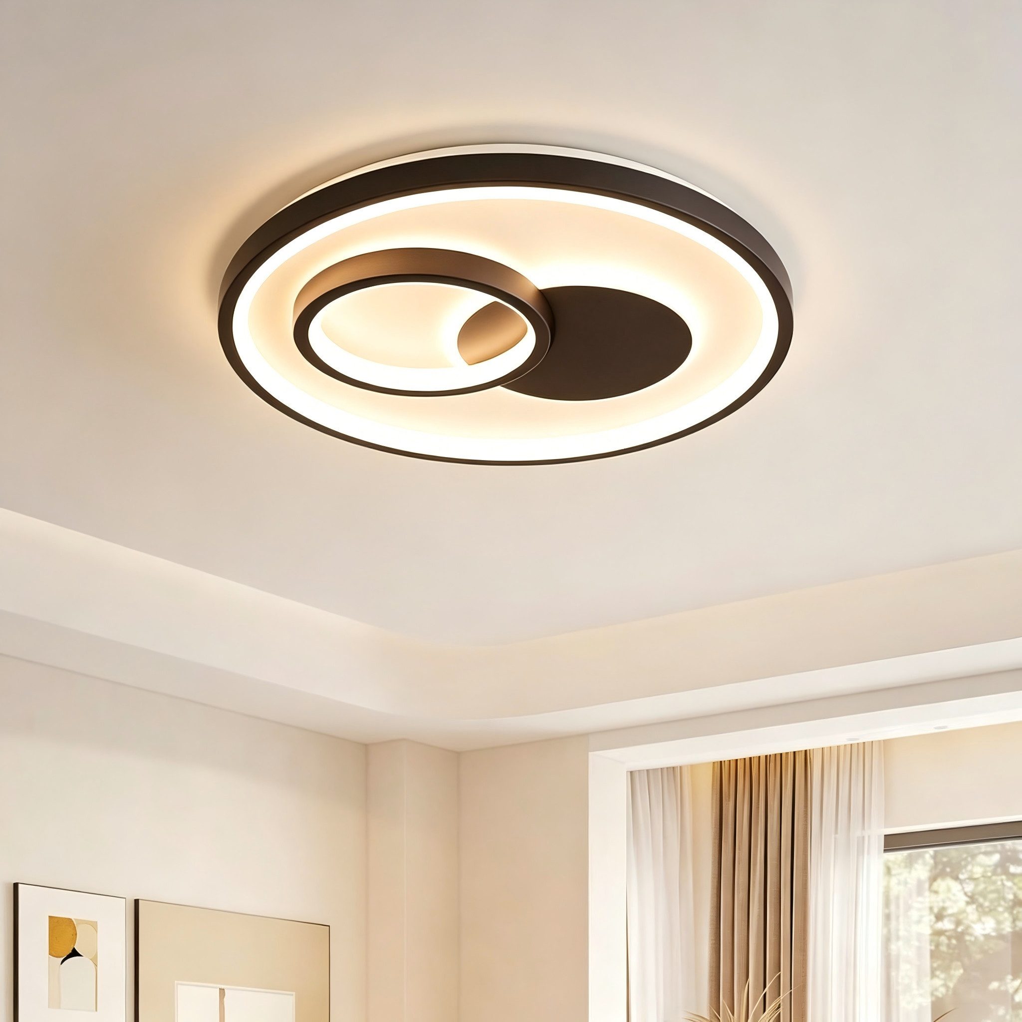 BlingBin Deckenleuchte LED Moderne 30W, 3000K/4500K/6500K 3000LM LED Deckenlampe, mit Memory Funktion, LED fest integriert, Neutralweiß, Warmweiß, Tageslichtweiß, für Wohnzimmer, Schlafzimmer, Büro, Küche und Flur mit Memory Funktion