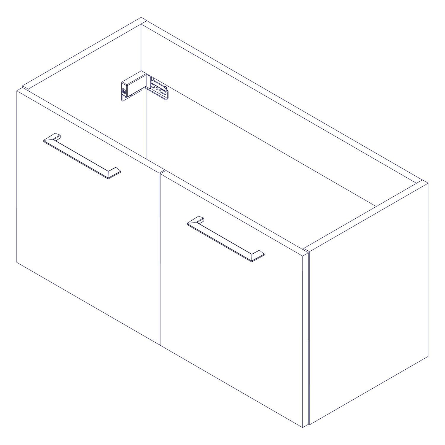 FACKELMANN Waschbeckenunterschrank Lima Waschtischunterschrank 80cm Korpusfarbe: Steinesche Frontfarbe: