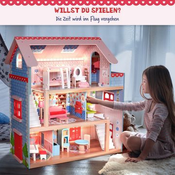 Infantastic Puppenhaus XXL mit Möbeln / Zubehör Holz Puppenvilla Puppenstube, (1-tlg)