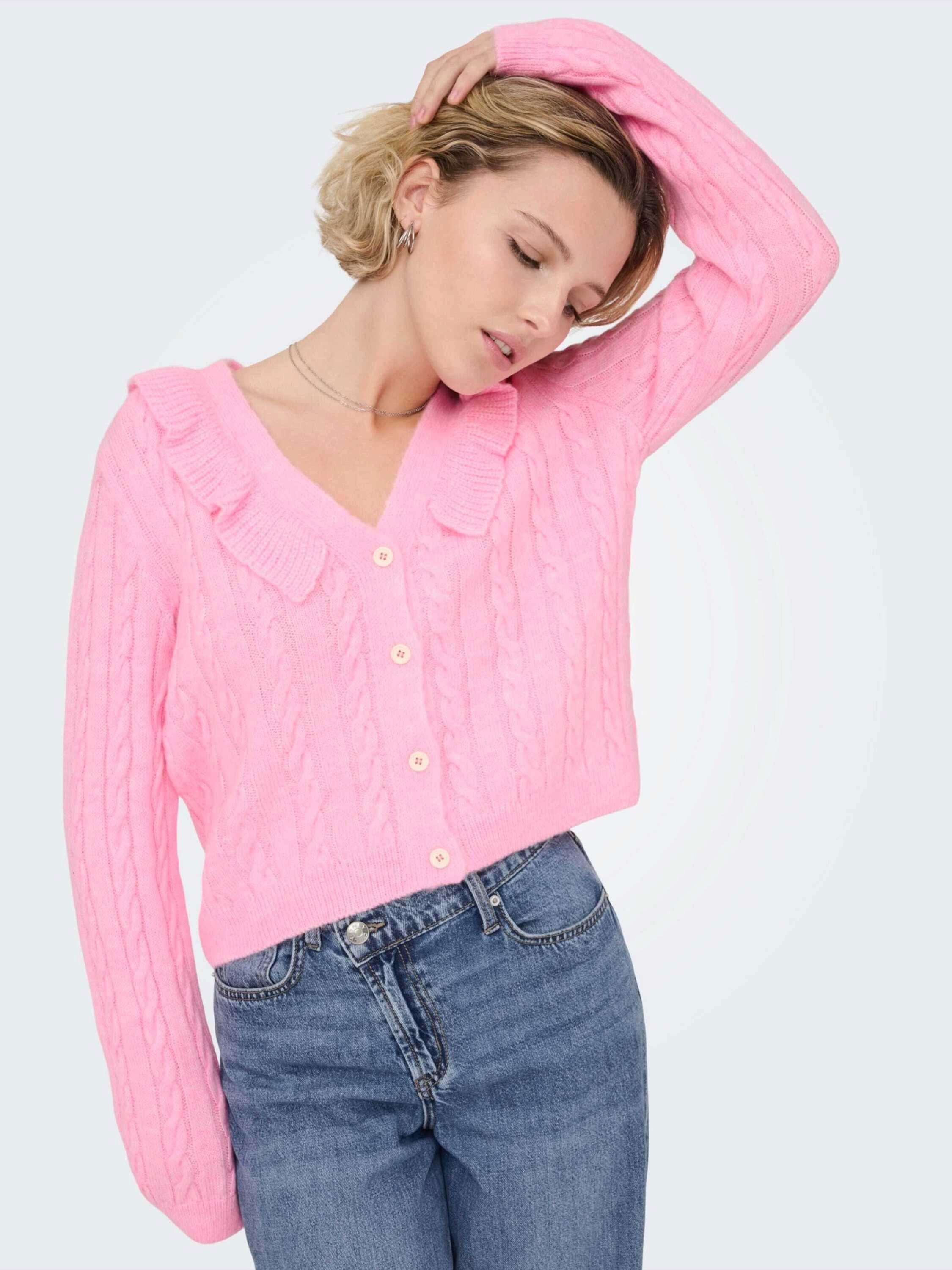 ONLY Strickjacke (1-tlg) Rüschen
