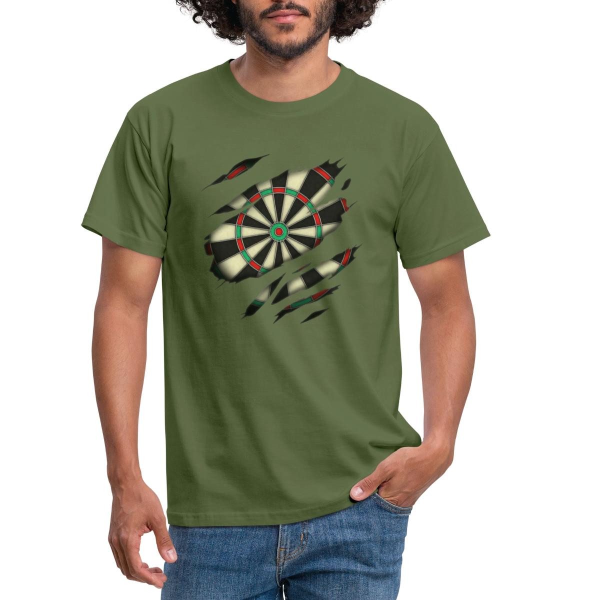 Spreadshirt T-Shirt Darts Lives In Me Ripped Design Dartboard Dart Fan Gift günstig online kaufen