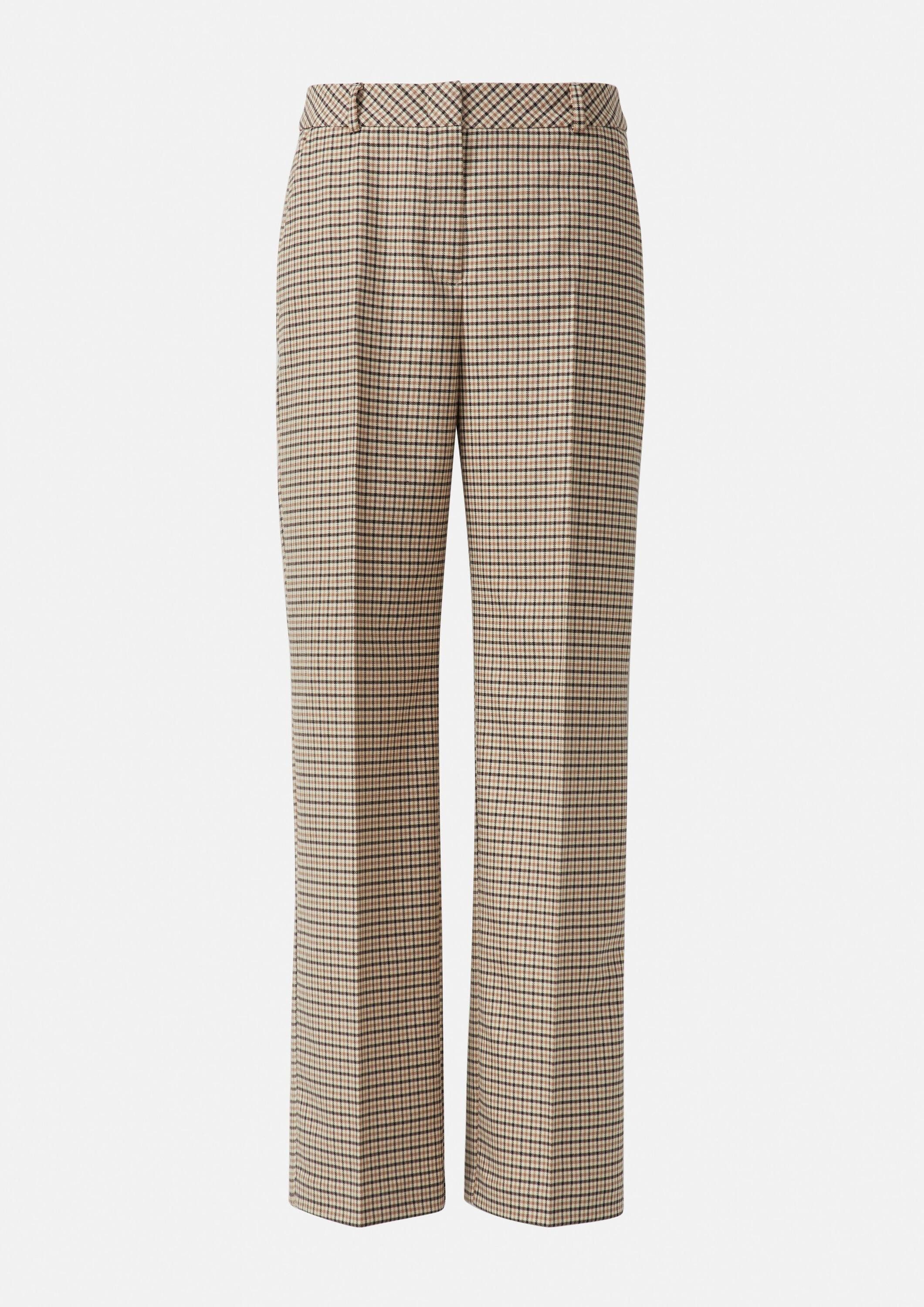 comma Chinos Hose Karohose mit Straight Leg