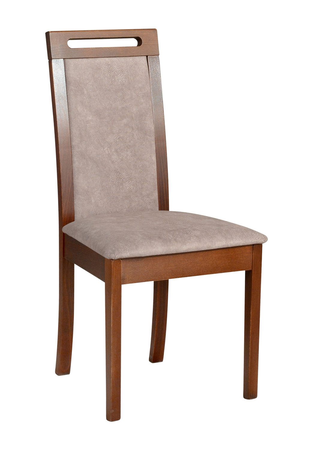 Feldmann-Wohnen Esszimmer-Set Roma6, (Roma6, 0-St., Esszimmer-Set), Nussbaum / beigegrau 7er Set