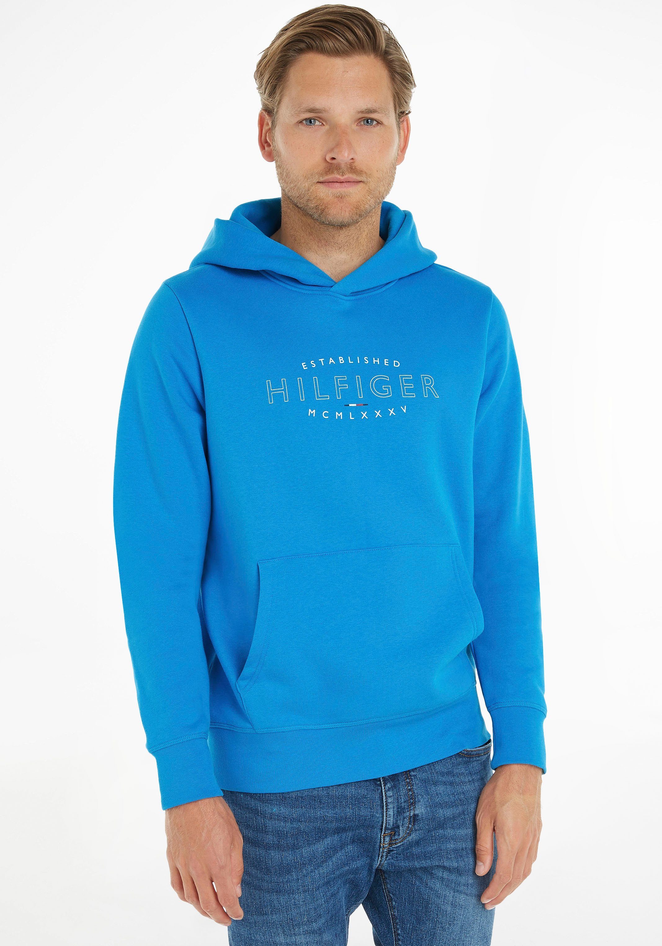 Tommy Hilfiger Kapuzensweatshirt HILFIGER CURVE LOGO HOODY Shocking Blue