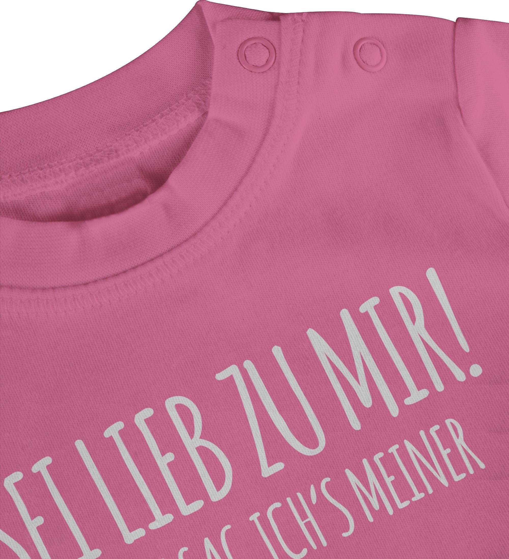 3 sag Sei lieb Sprüche Oma mir zu ichs Shirtracer Baby Pink T-Shirt sonst