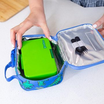 MontiiCo Kindergartentasche Mini Kühltasche mit Kühlakku für eine kleine Brotdose (Small Dinos) - Kindergarten Lunchbox Isoliertasche für Jungs sowie Mädchen