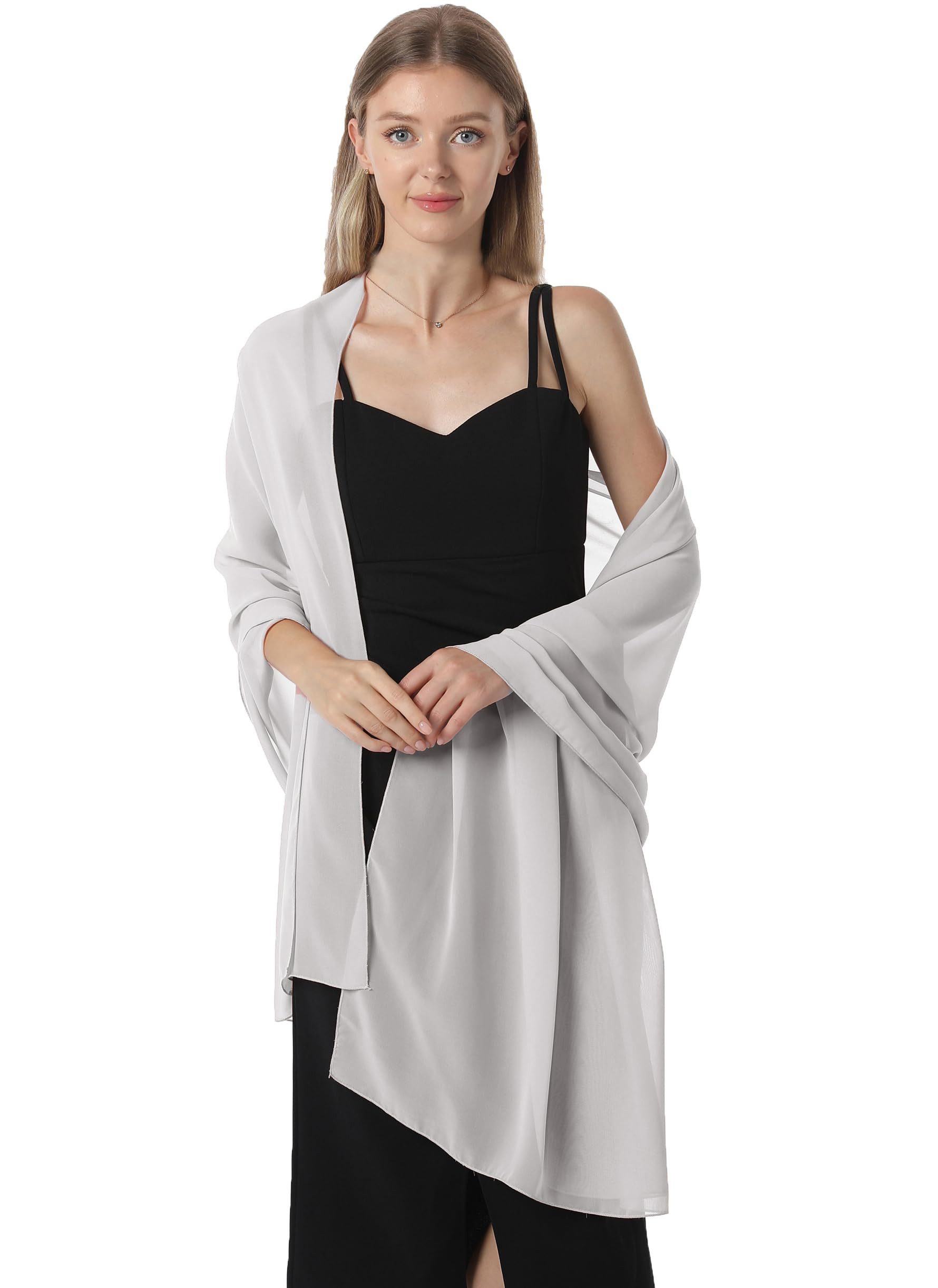 Zaewry Modeschal Damen Schal – Elegante leichte Stola, weich fließend, (1-St), ideal für Abendkleid, Hochzeit & festliche Anlässe – Bild 4 von 5