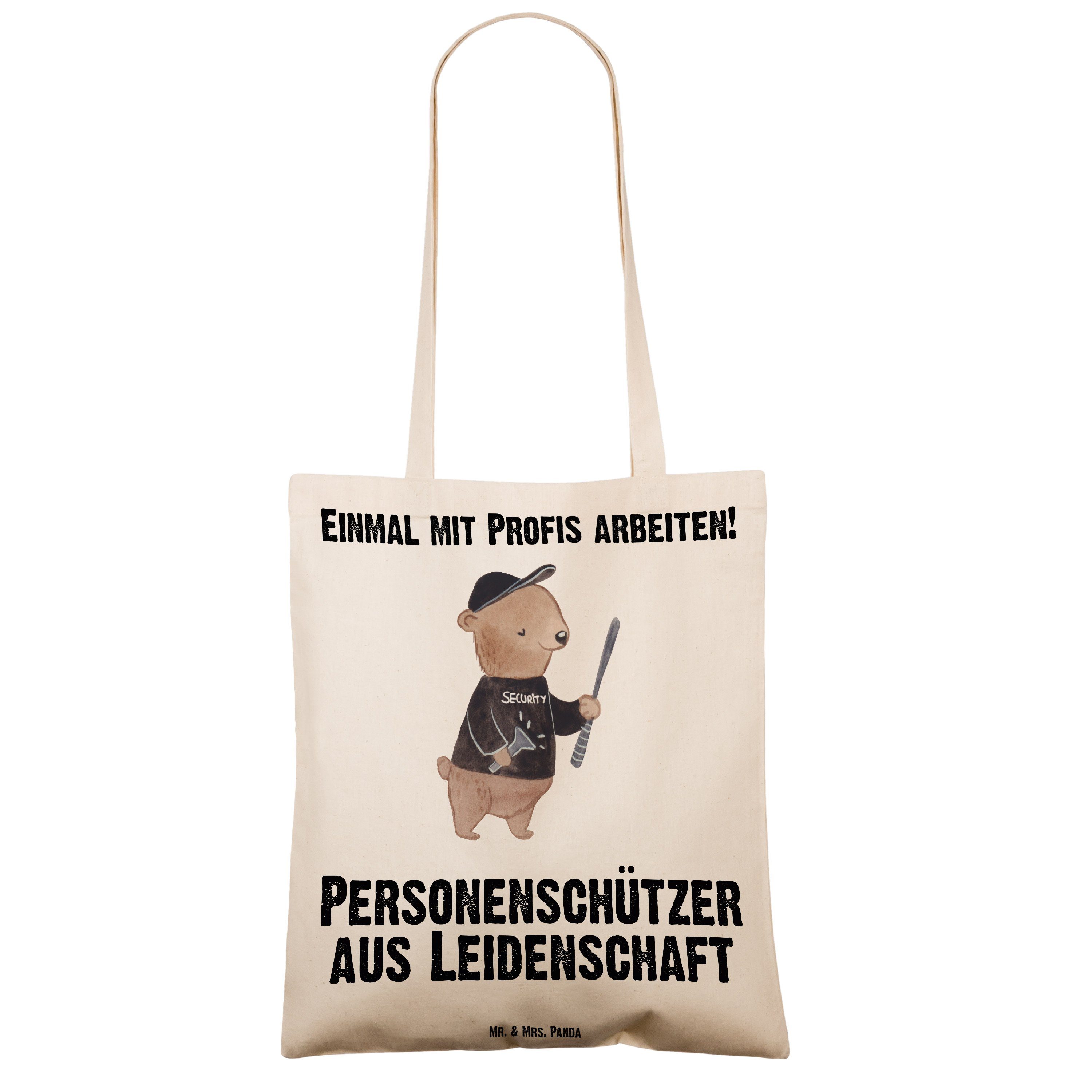 Geschenk, (1-tlg) - Personenschützer Mr. Stoffbeut Tragetasche Panda Mrs. Transparent Leidenschaft aus & -