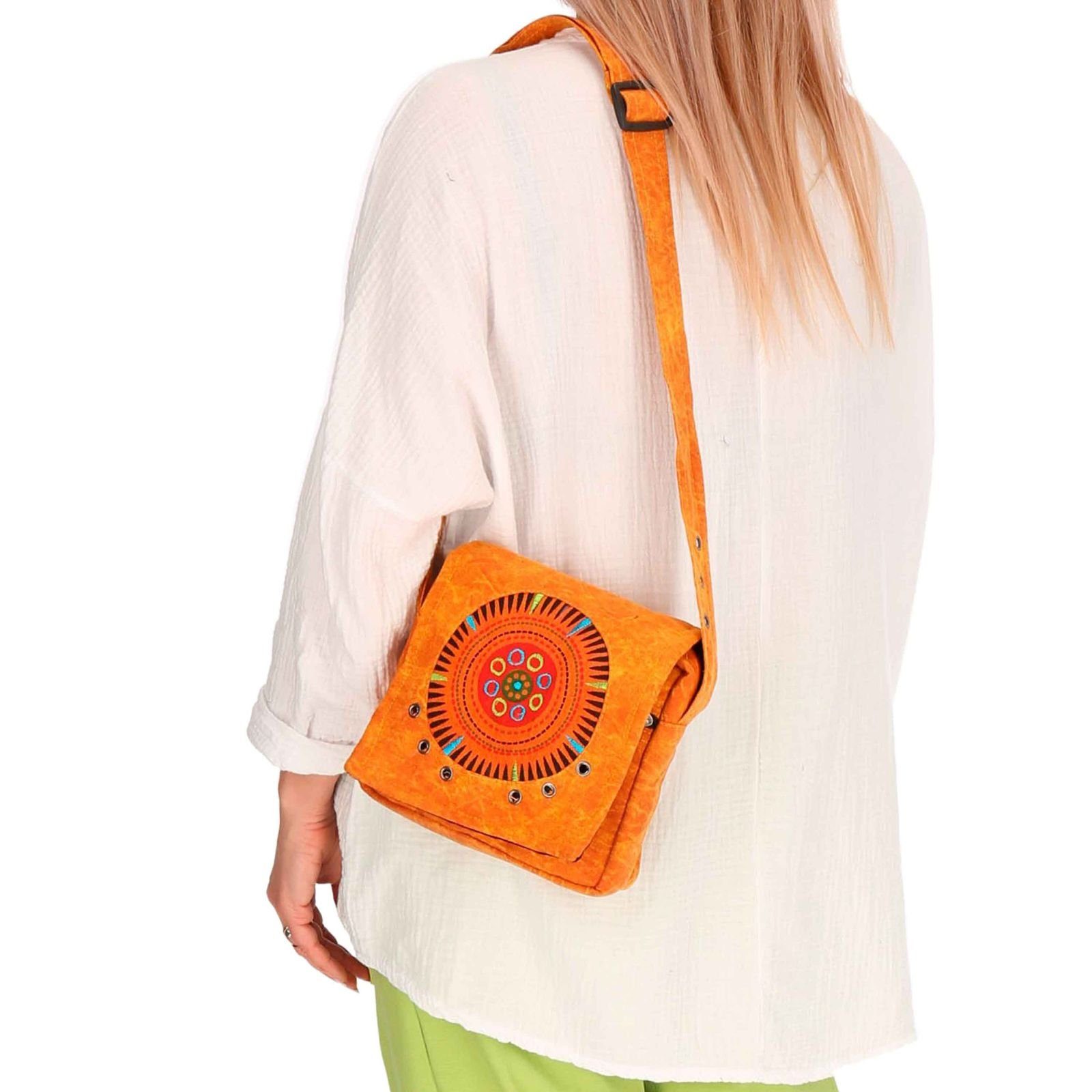 Schultertasche KUNST Hippie MAGIE Tasche+Schulterriemen UND Handtasche Herren Schultertasche Orange Damen