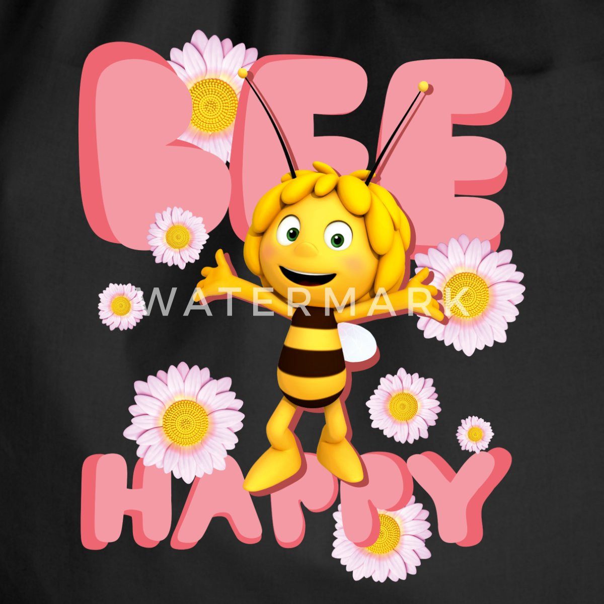 Spreadshirt Turnbeutel Biene Maja Bee Happy Spruch Turnbeutel (1-tlg)