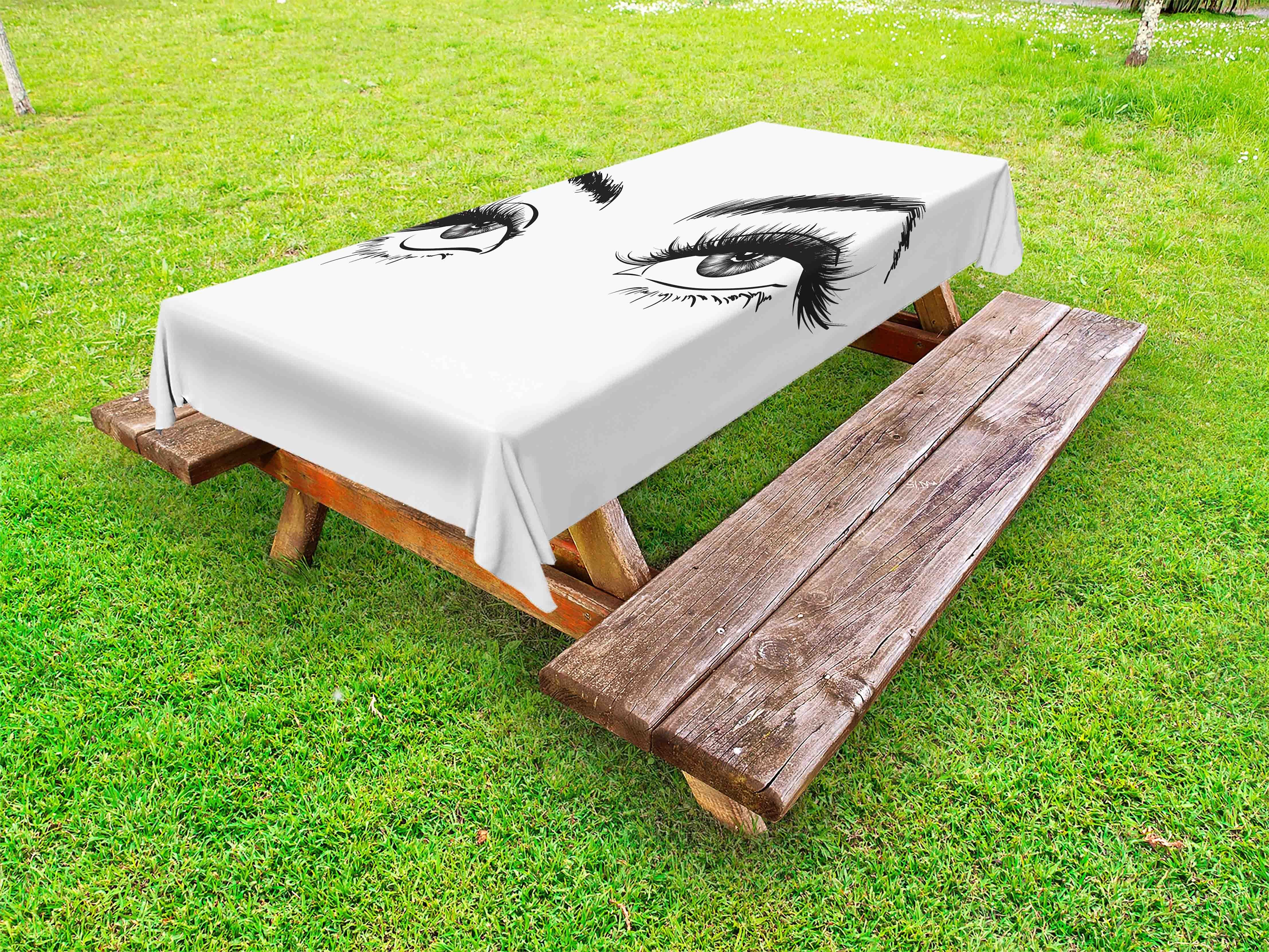 Abakuhaus Tischdecke dekorative waschbare Picknick-Tischdecke, Augenbraue Flüchtige Einfarbige Kunst