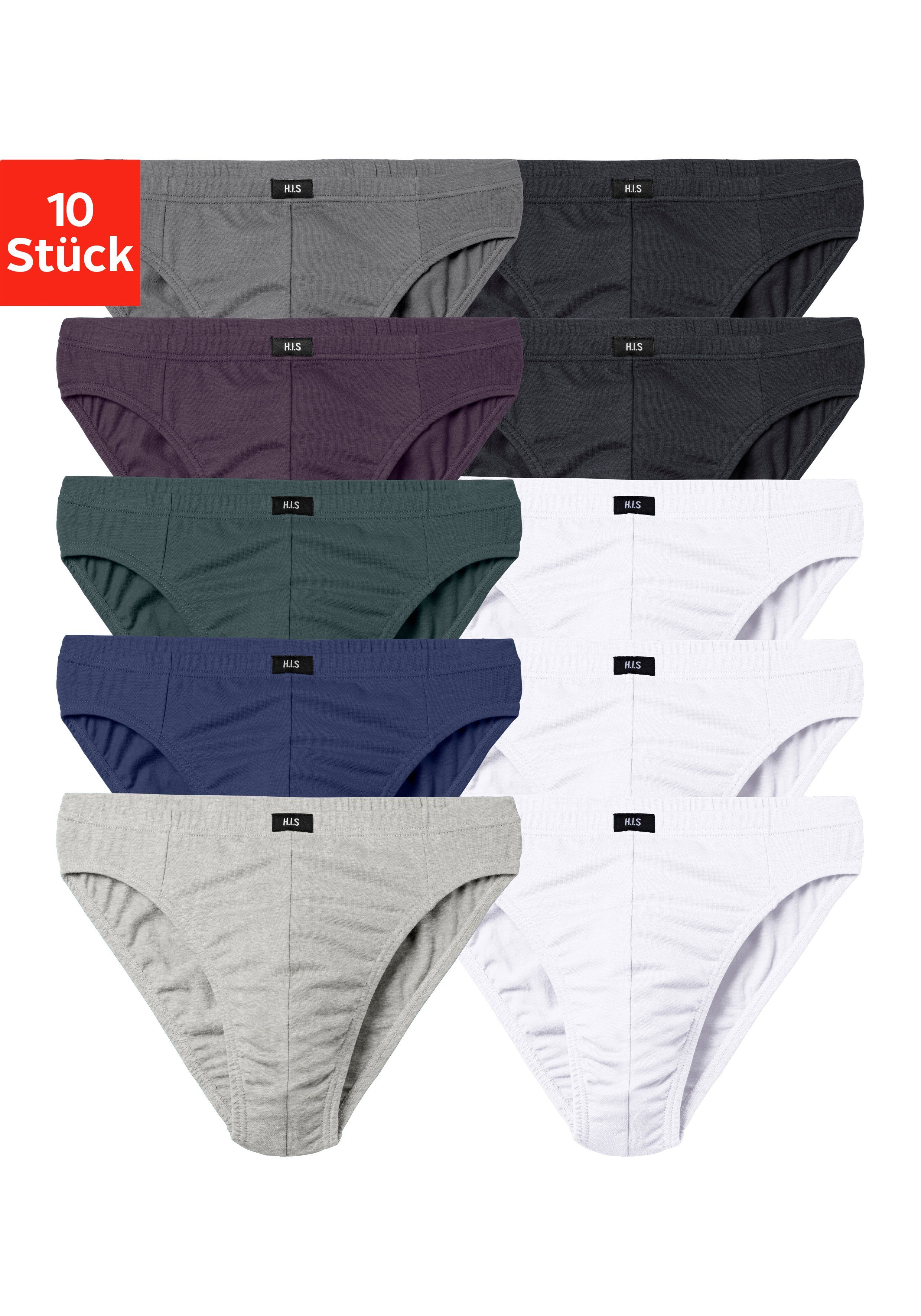 H.I.S Slip Männer Unterhose (Packung, 10-St) in Unifarben