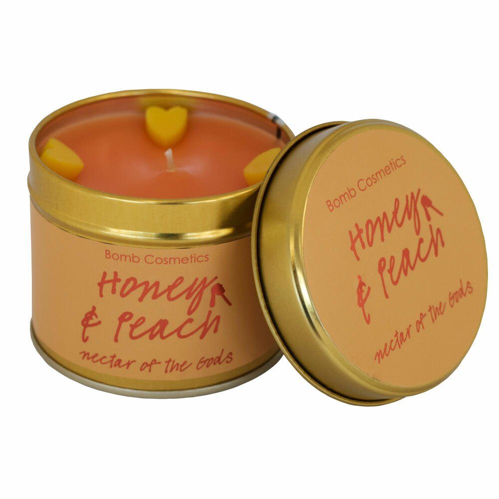 Bomb Cosmetics Duftkerze Honey & Peach, in Metalldose