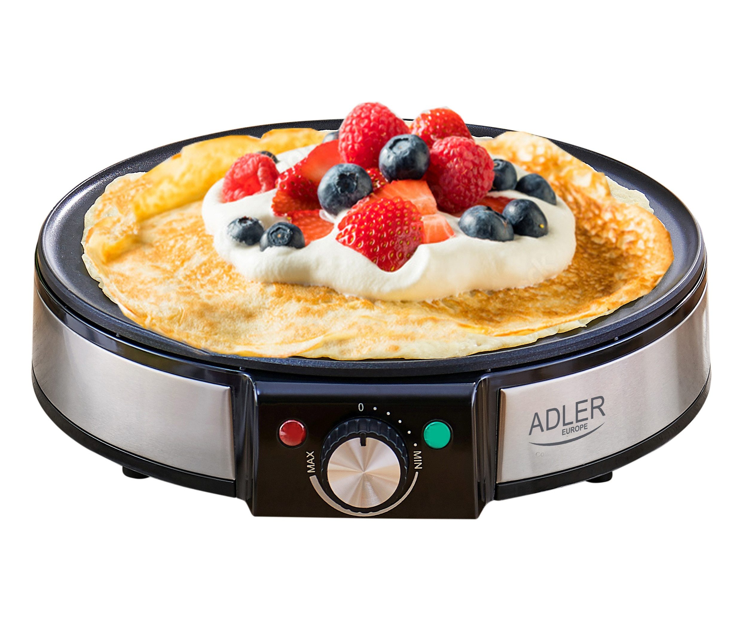 Adler Crêpesmaker Pfannkuchen Crepes Crêpes Maker 30cm antihaftbeschichtet 1600 Watt, 1200 W, Heizplattendurchmesser: 30 cm