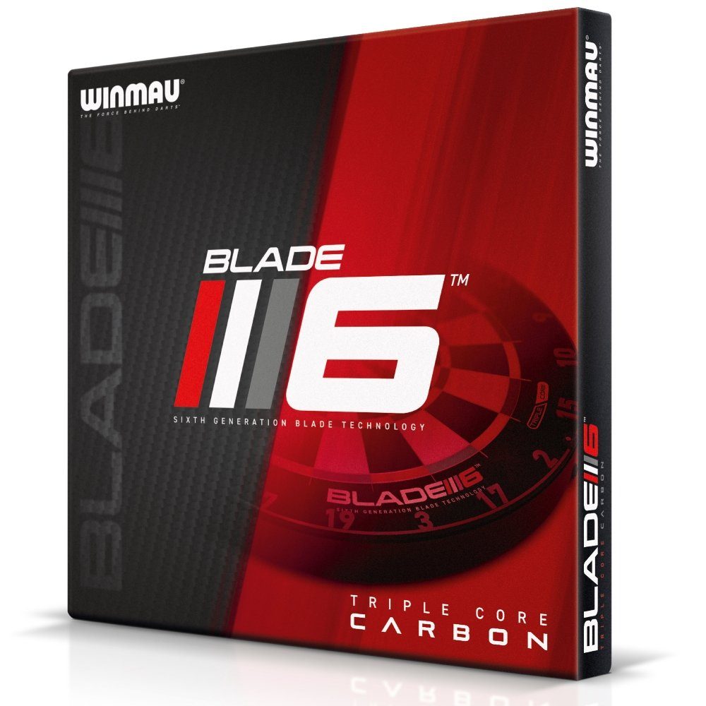 Winmau Dartscheibe Dartboard Blade 6 Triple Core Carbon, (Packung), carbonfaserverstärktem Sisal