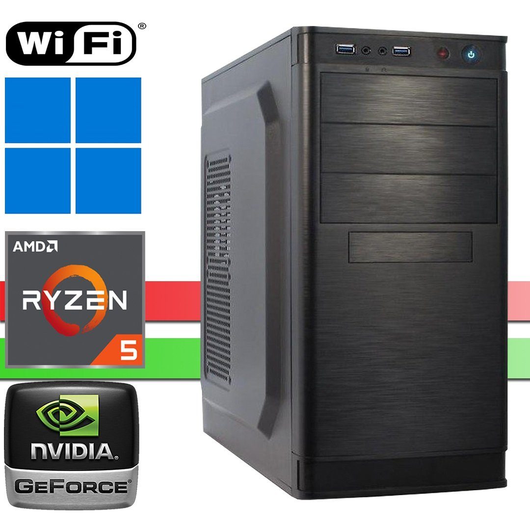 X-HARDWARE X-Power Computer Ryzen 5500, 32GB RAM, 256GB NVMe SSD + bis zu 4TB HDD Business-PC (AMD Ryzen 5 5500, Nvidia GeForce GT 730, 32 GB RAM, 0 GB HDD, 256 GB SSD, Luftkühlung, Windows 11 Professional, WiFi)