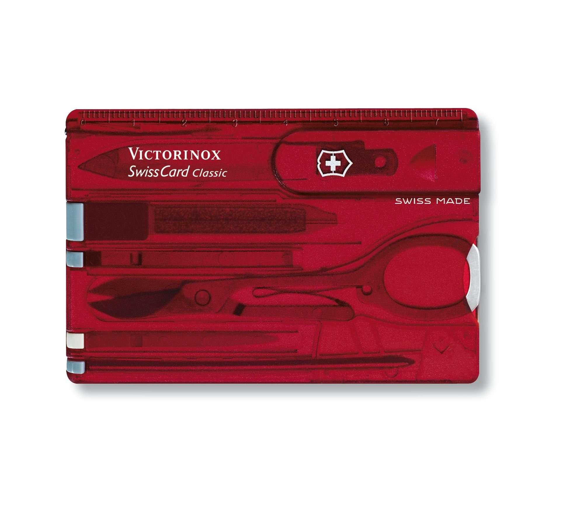 SwissCard Classic 10 Victorinox Schere Funktionen 0.7100.T Taschenmesser rot