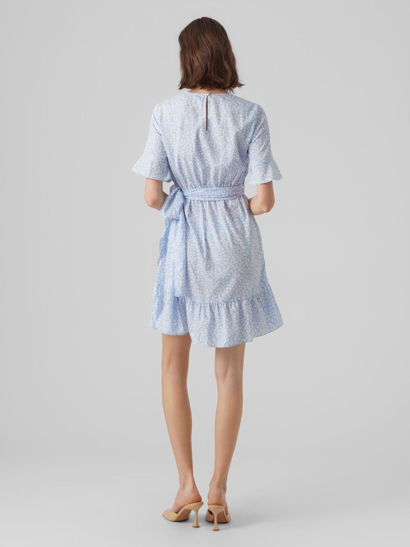 VMHENNA Moda Kurzes Kleid 5775 Vero Blau Mini (kurz) Wickel in Shirtkleid