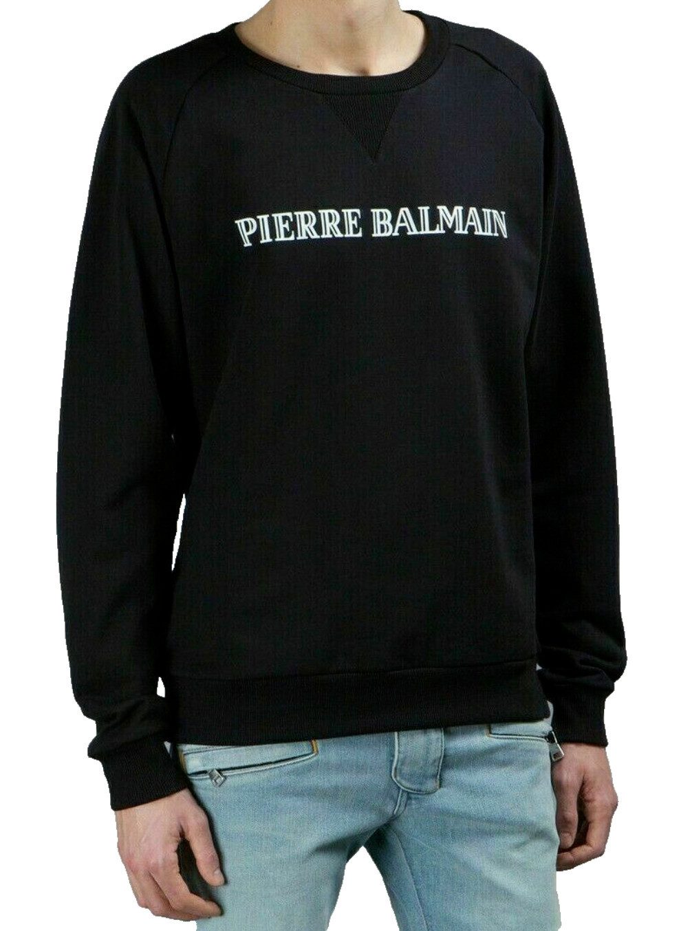 Balmain Paris Sweatshirt Pierre Balmain Pullover Gerippten Kragen mit elast günstig online kaufen