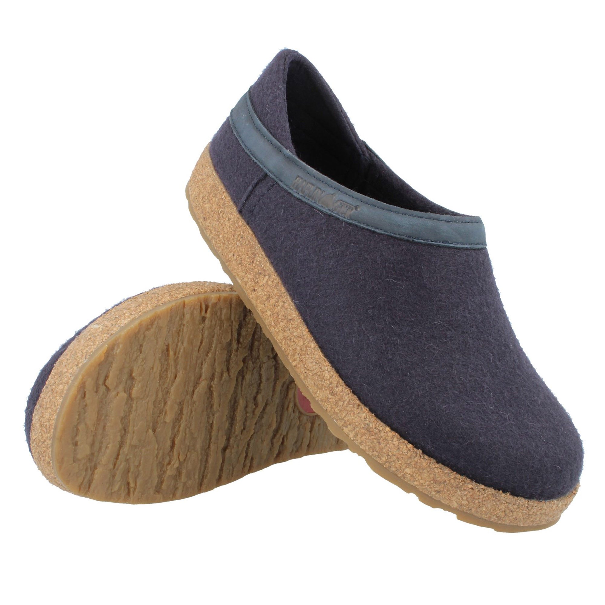 Haflinger Haflinger Grizzly Buffalo Filzclog aus reinem Wollfilz Hausschuh