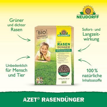 Neudorff Rasendünger Azet Bio Rasen Dünger, 2,5 kg, BIO 100% natürliche Rohstoffe