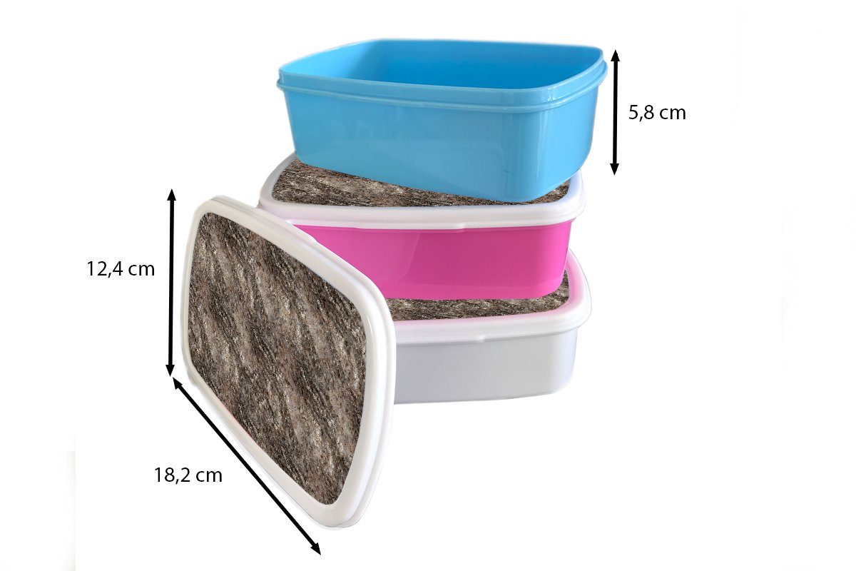 (2-tlg), und Brotbox weiß Mädchen Brotdose, für Lunchbox Granit Kunststoff, - MuchoWow und Muster, Erwachsene, - Kinder für Jungs Stein
