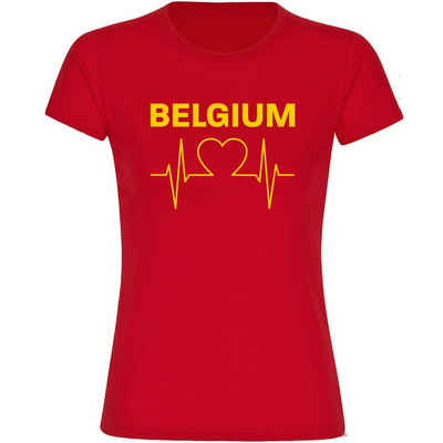 multifanshop T-Shirt Damen Belgium - Herzschlag - Frauen