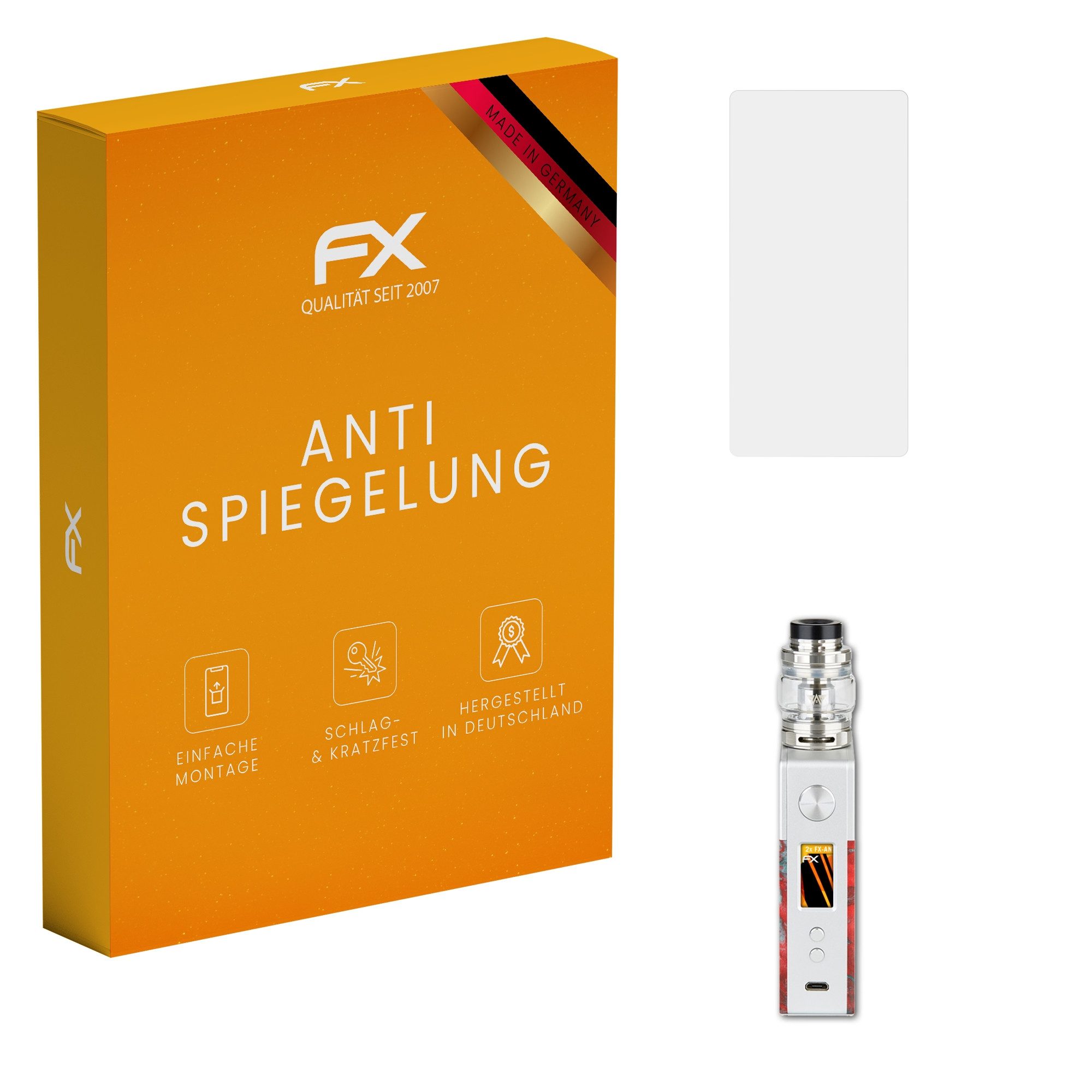 atFoliX Schutzfolie für Geekvape Nova, (2 Folien), Entspiegelnd und stoßdämpfend