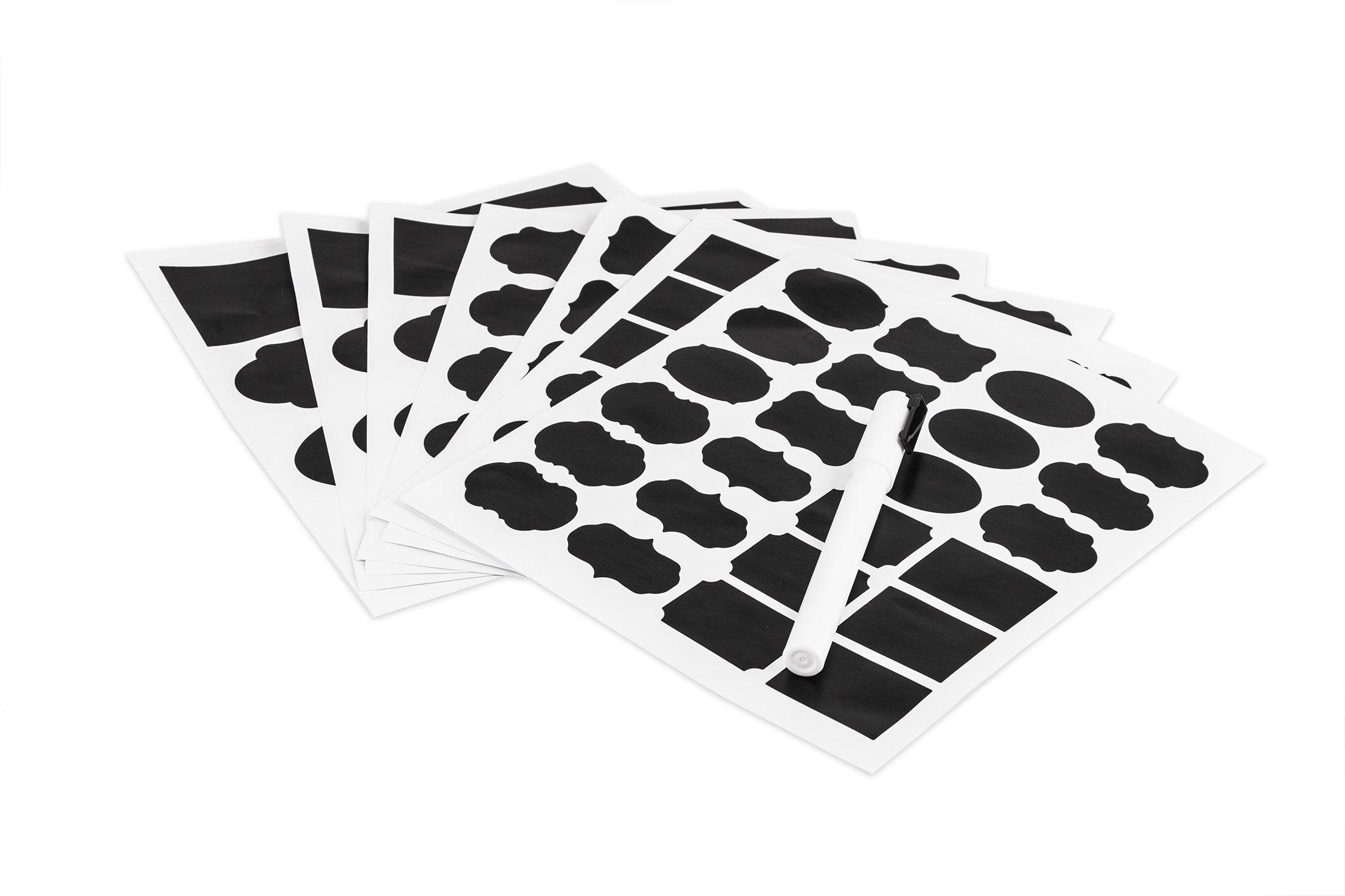 BigDean Sticker 102x Kreideetiketten 1 Stift selbstklebend wiederverwendbar wasserfest