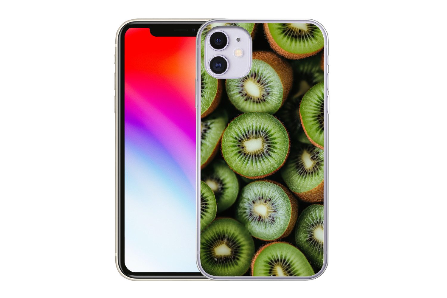 MuchoWow Handyhülle für Apple iPhone 11 Kiwi - Obst - Grün, Smartphone-Bumper, Print, Handy Schutzhülle Dünn