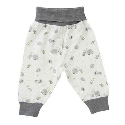 People Wear Organic Schlupfhose Babyhose, "Elefant", weiß/bedruckt, 100% Baumwolle (bio) Bio Baumwolle