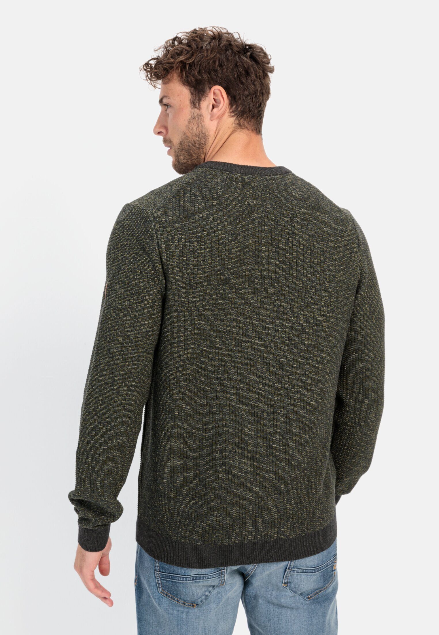 camel active Rundhalspullover aus einem Baumwollmix Langarm Rundhals Pullov günstig online kaufen