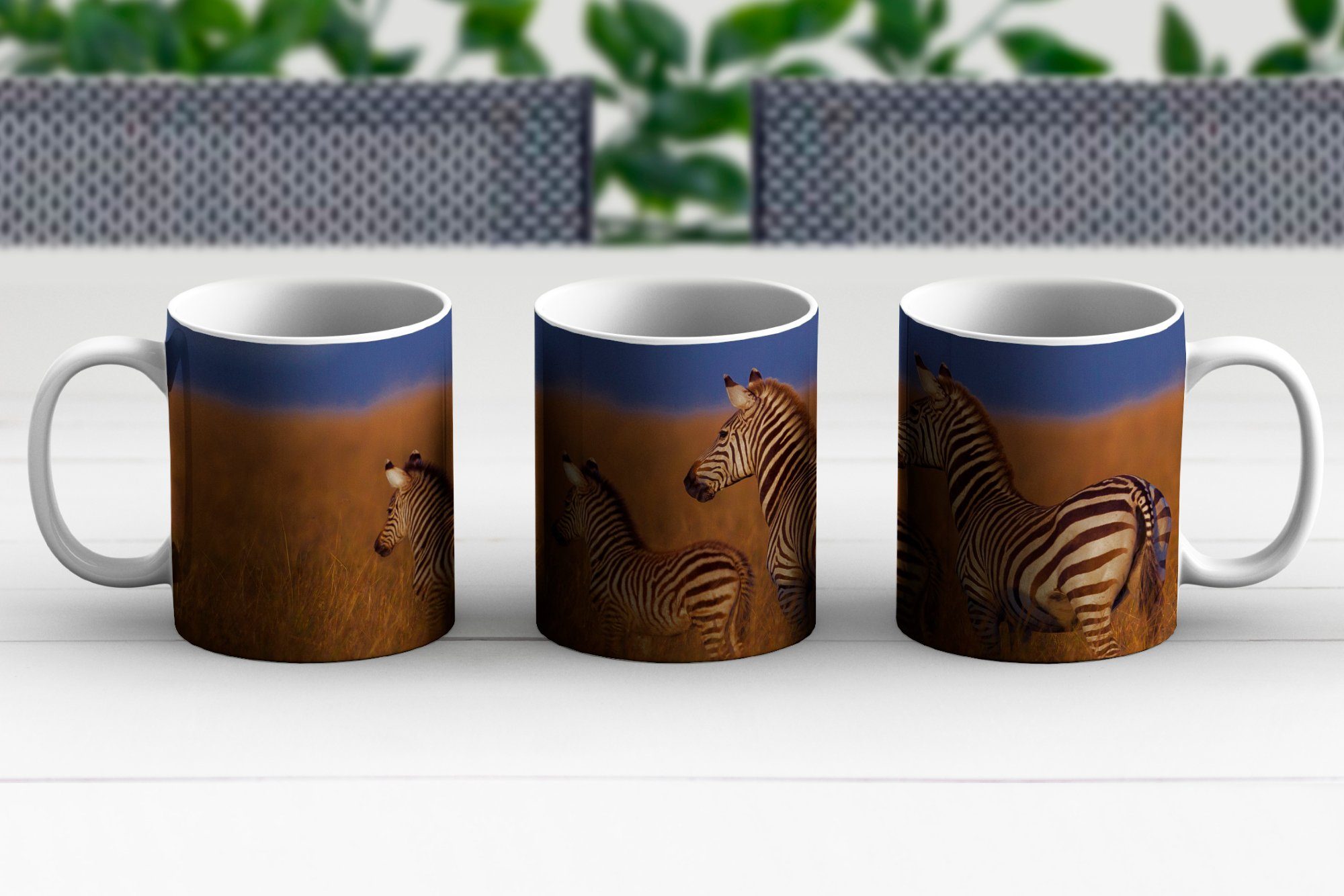 Geschenk Teetasse, Becher, Teetasse, Keramik, Kaffeetassen, Mutter Babyzebra, MuchoWow Tasse und