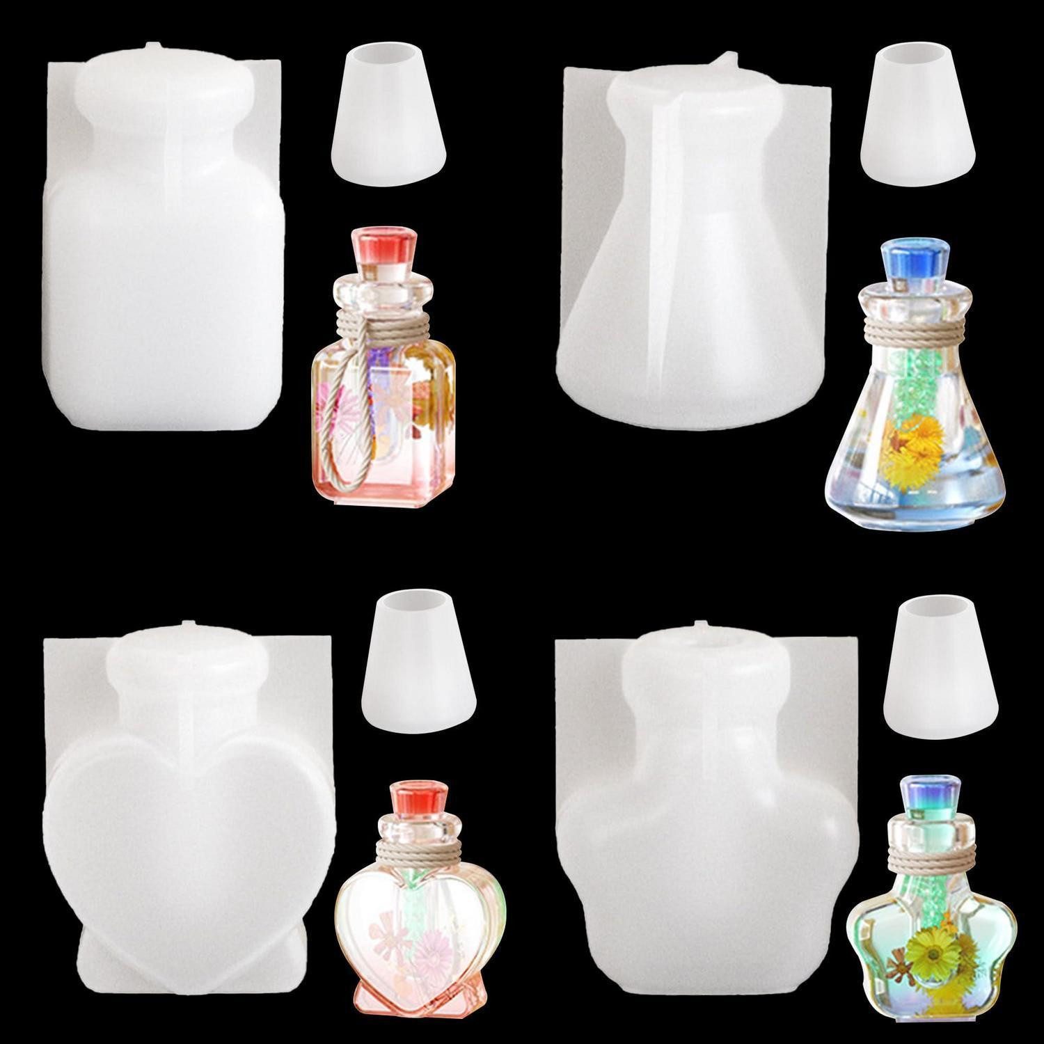 LuxusKollektion Silikonform Shaker Formen 4er Set Wunschflasche Silikon DIY, (4-tlg)
