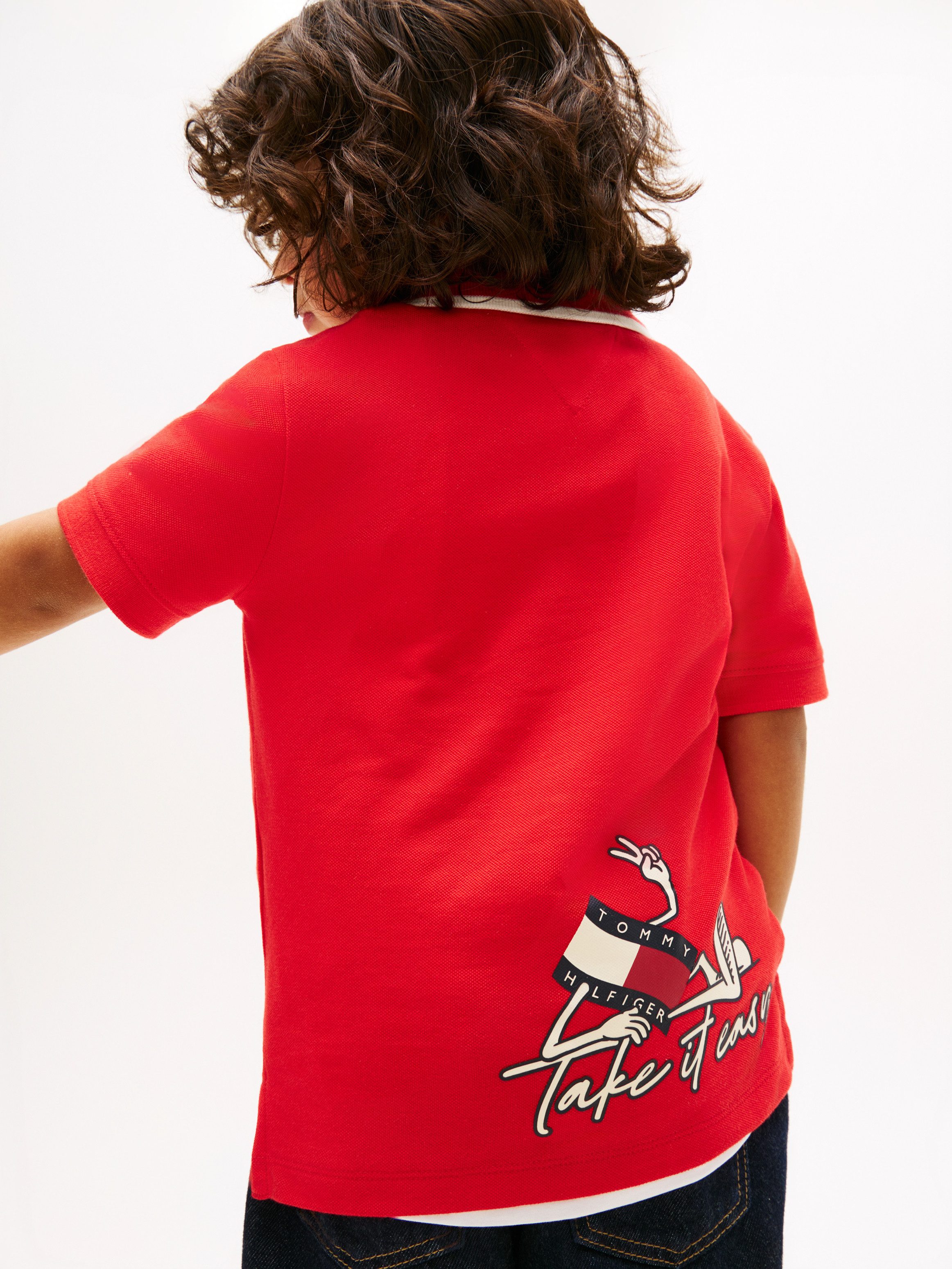 Tommy Hilfiger Poloshirt LB TAKE IT EASY GRAPHIC POLO SHORT SLEEVE Kinder bis 16 Jahre, Backprint, regular fit