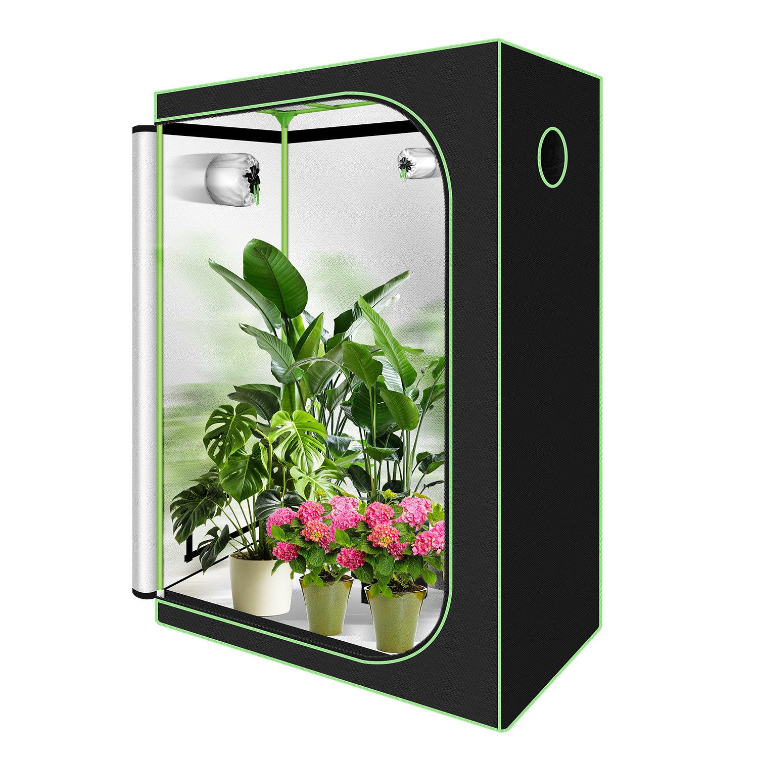 Clanmacy Gewächshaus Growbox Pflanzenzelt Zuchtzelt für Indoor&Outdoor,120x160x180cm