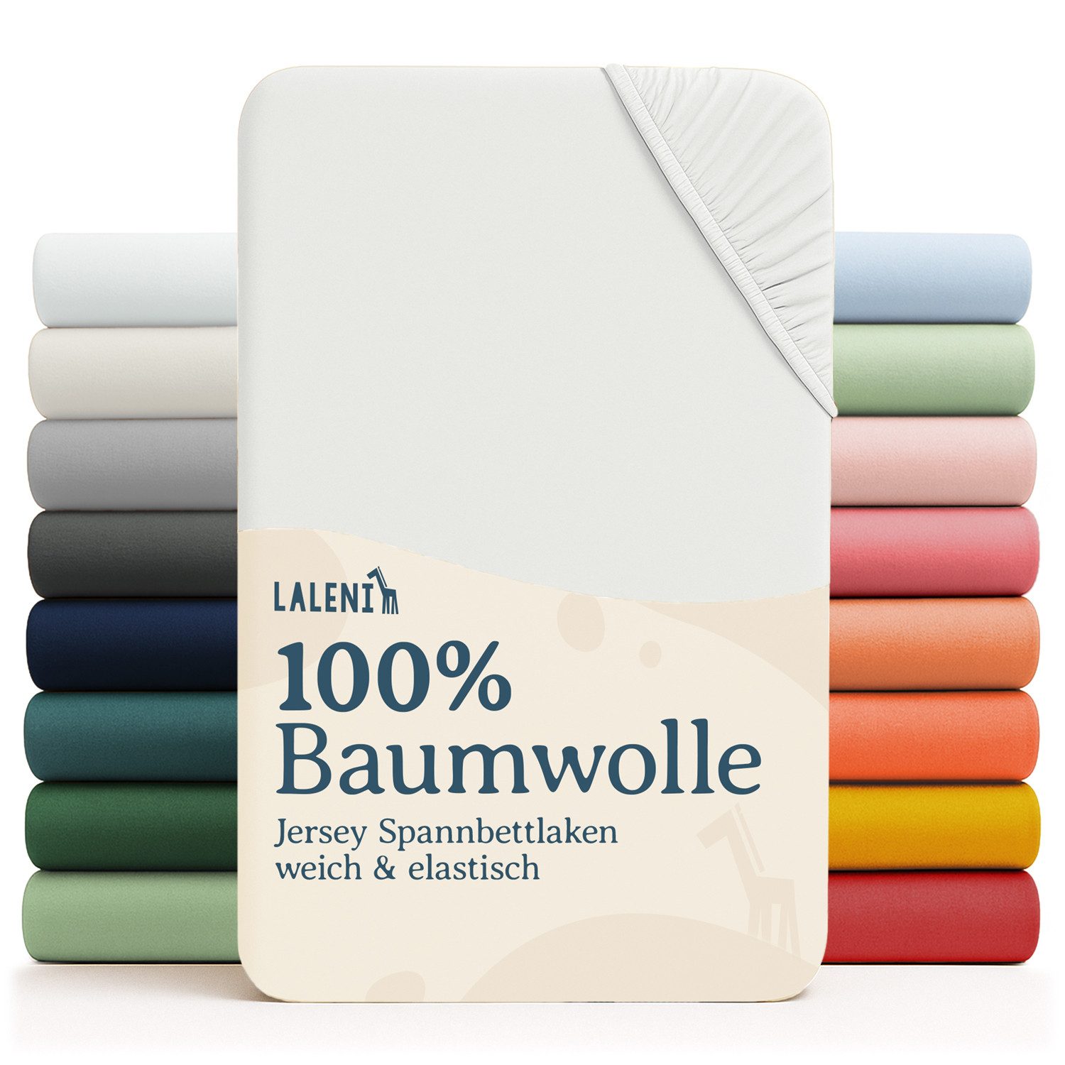 Laleni Spannbettlaken Atmungsaktives weiches und wärmendes Spannbettlaken, Baumwolle, Gummizug: rundum, (2 Stück), Kinderbett, Spielgitter, Wiege oder Stubenwagen mit Rundumgummizug