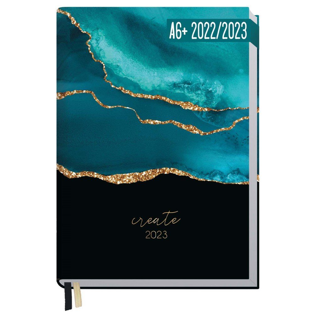 Premium Timer Small Deep Teal Stone 2022 9 x 14 cm Terminplaner mit hochwertiger Folienveredelung und Prägung Buchkalender