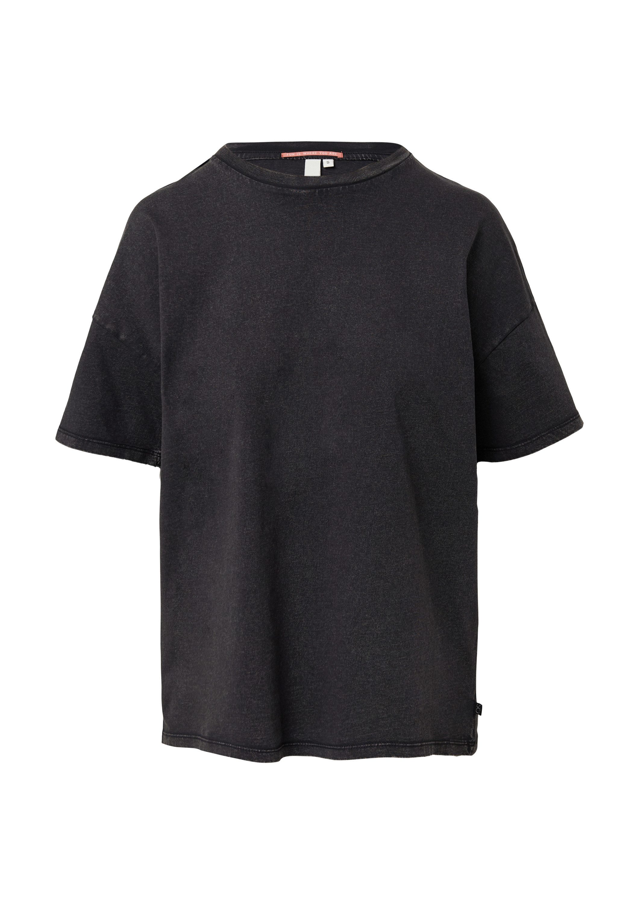 QS Kurzarmshirt T-Shirt Gewaschenes T-Shirt mit Backprint günstig online kaufen