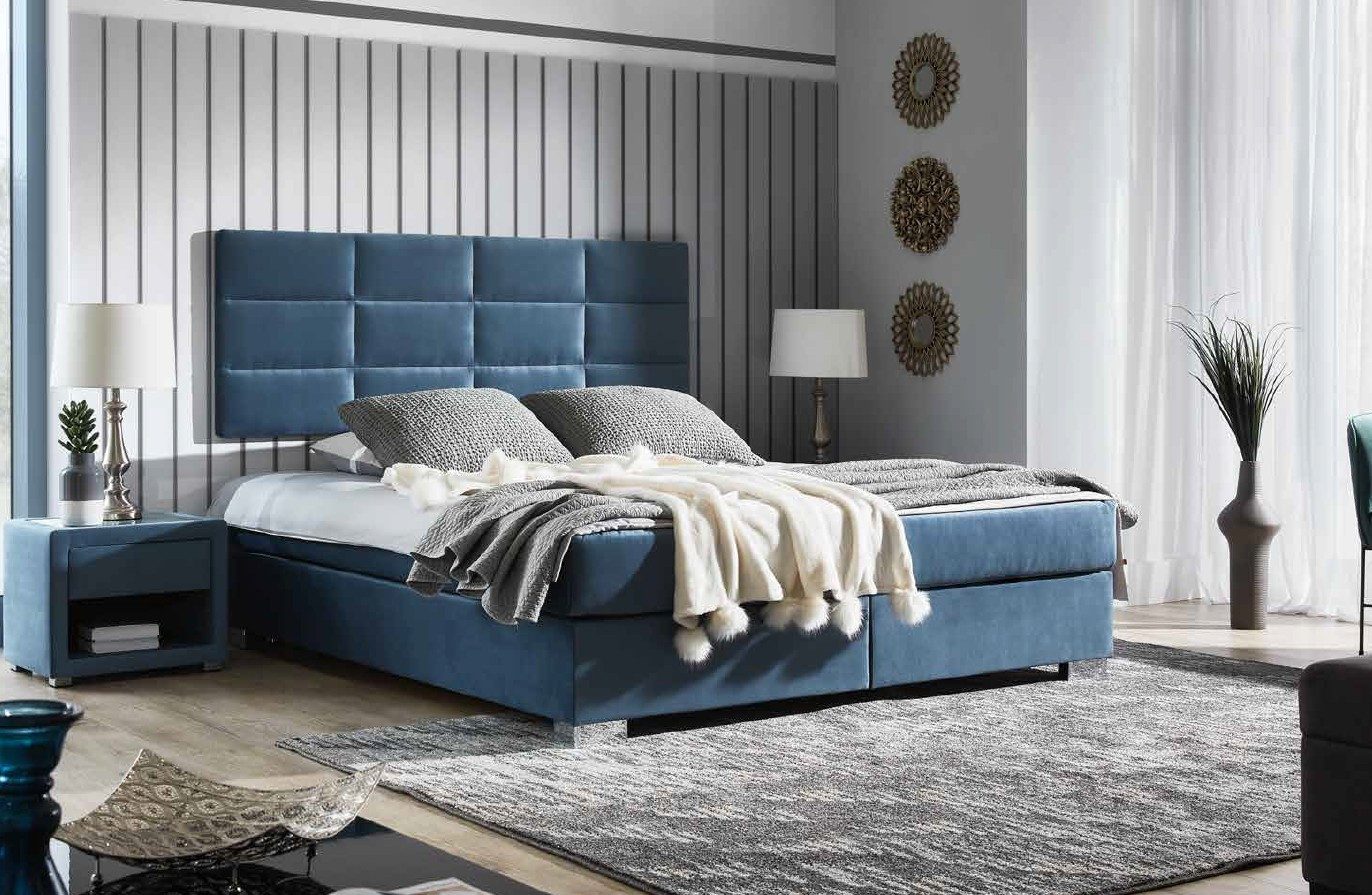 JVmoebel Boxspringbett Chesterfield Boxspringbett im Hotel-Stil in Grün, Made in Europa