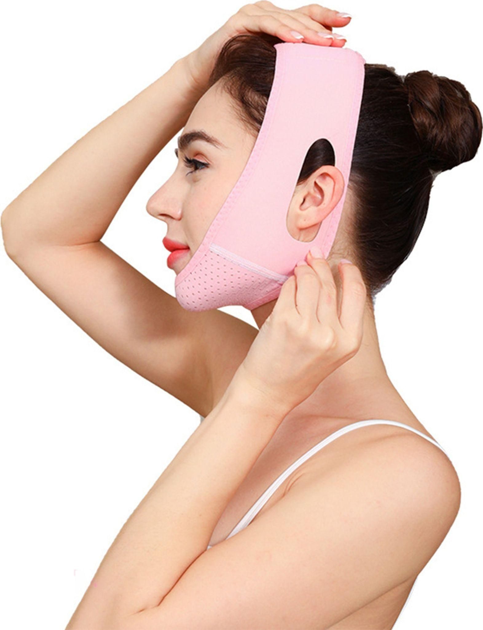 FELIXLEO Gesichtsmassagegerät Doppelschicht Kinnmaske Bandage gegen Doppelkinn Gesichtsmaske – Bild 4 von 5