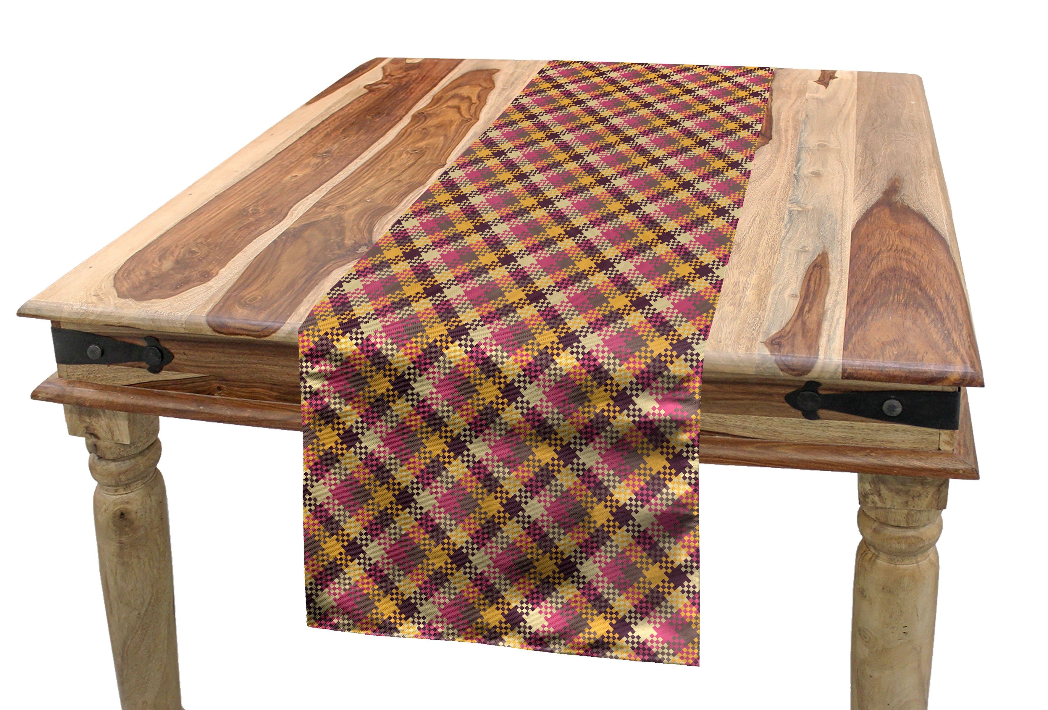 Abakuhaus Tischläufer Esszimmer Küche Rechteckiger Dekorativer Tischläufer, Brown Plaid kontinuierliche Scottish