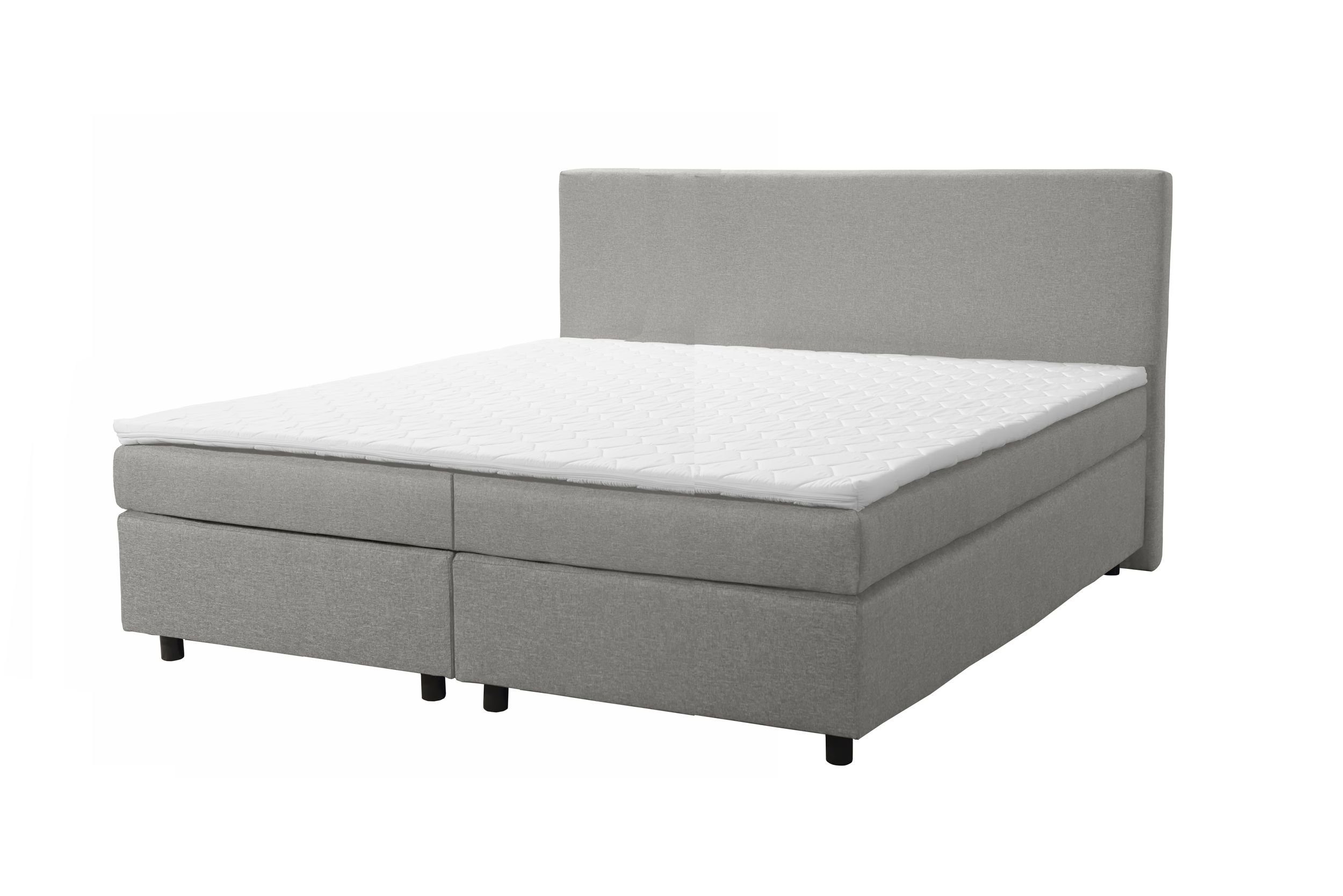 Topper hellgrau Bonellfederkern Boxspringbett Paxos Hotelbett 180x200 Bett 4 mit Küchen-Preisbombe