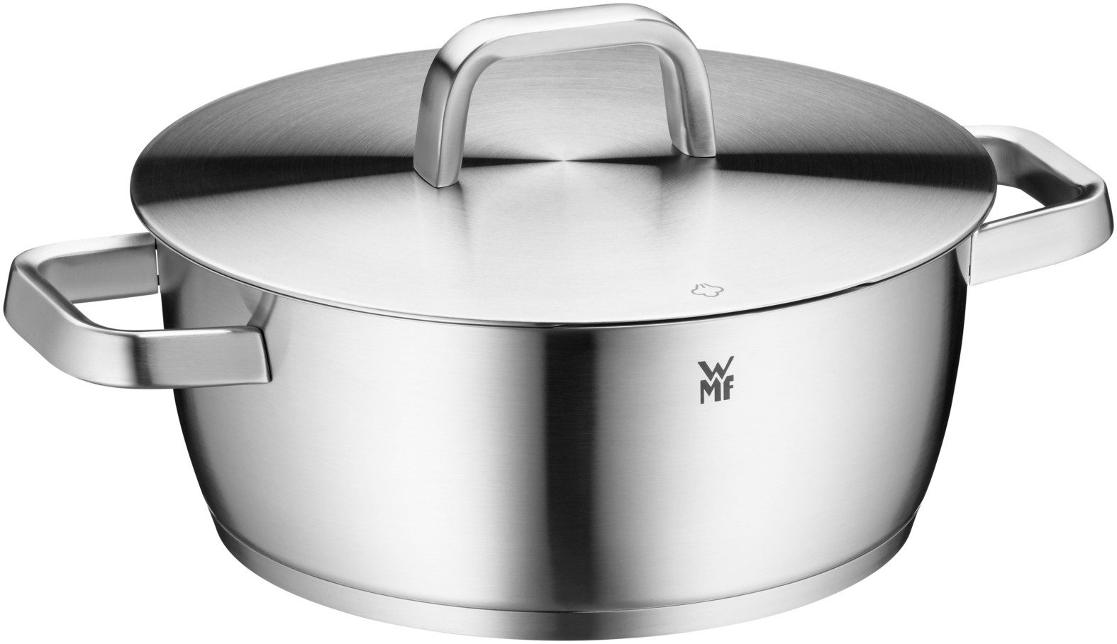 WMF Bratentopf Iconic Bratentopf mit Deckel, 24 cm, Cromargan Edelstahl rostfrei 18/10 (1-tlg), TransThem-Allherdboden