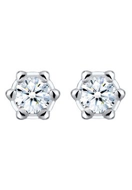 Elli DIAMONDS Paar Ohrstecker Basic Ohrstecker Diamant 0.12 ct. 925 Silber