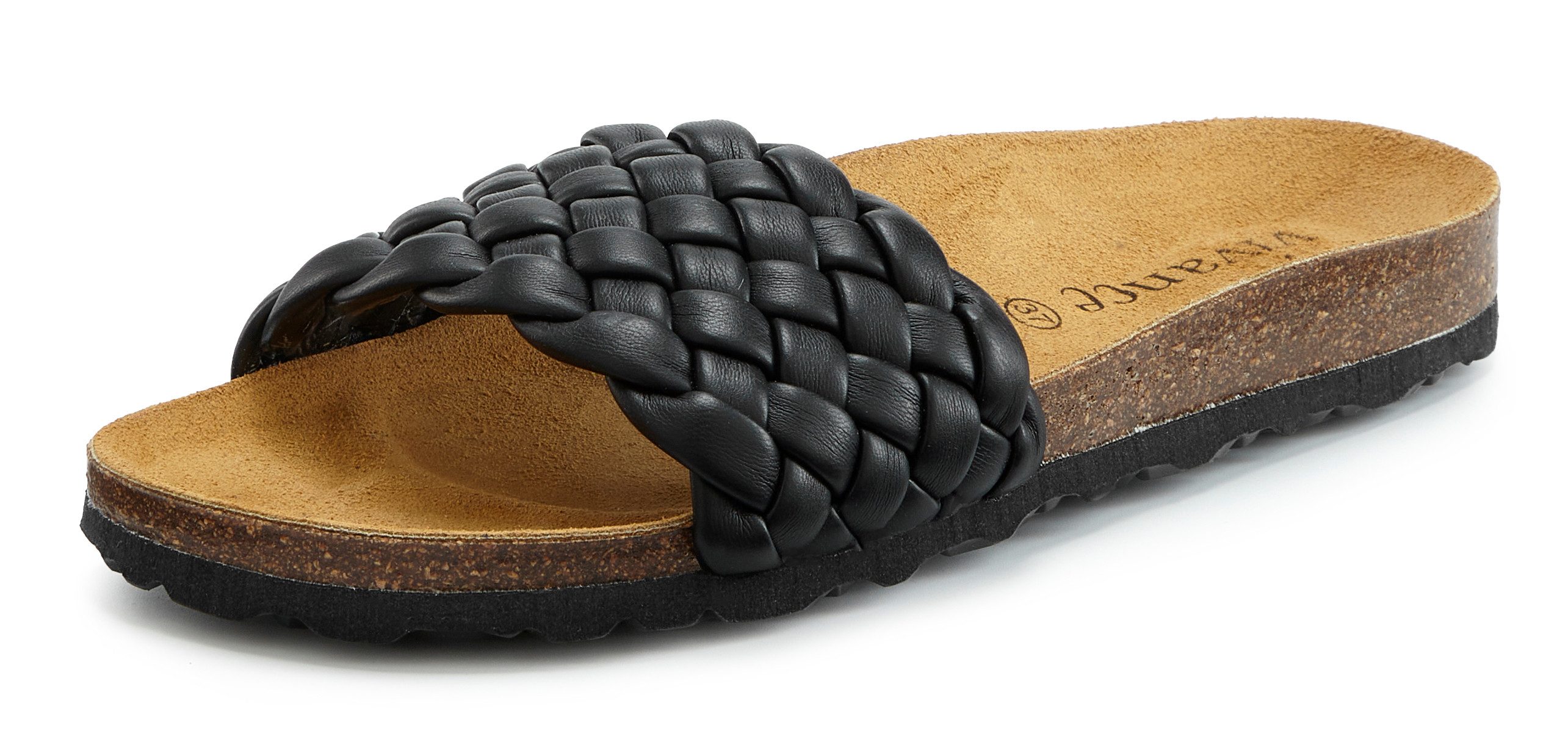 Vivance by Lascana Mule, Sandale, offener Schuh, Sommerschuh, Pantolette NEU mit komfortablem Korkfußbett & weicher Innensohle aus Leder