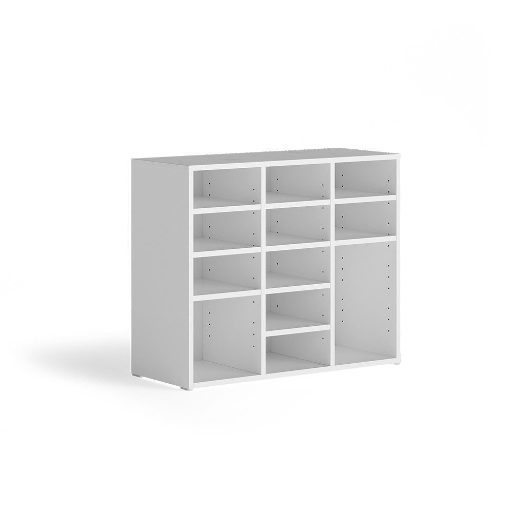 Vicco Schuhregal Lysander, Weiß, 78.6 x 65.5 cm mit 12 offenen Fächern, 1-tlg.