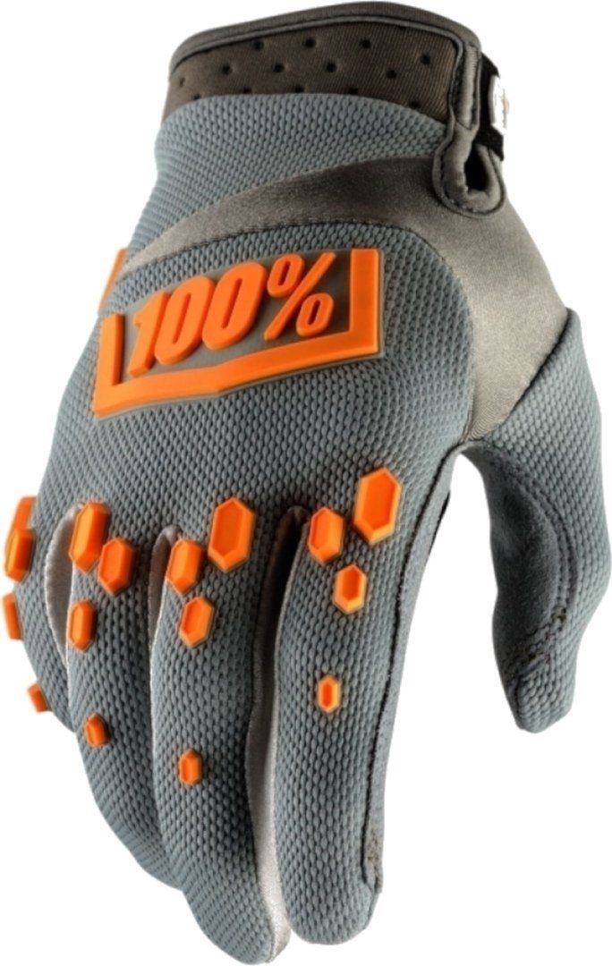 100% Motorradhandschuhe Airmatic Hexa Motocross Handschuhe Gray/Orange | Motorradhandschuhe